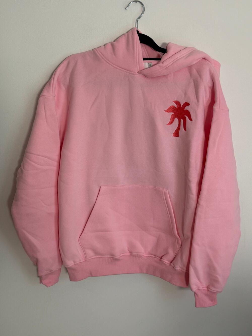 Pink Palm Puff Everything Comes In Waves Pink Hoodie Oversized M With Bag